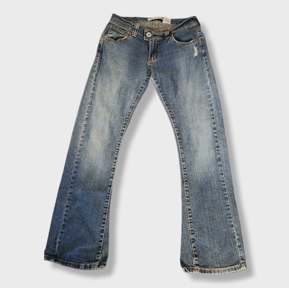 Levis Slouch Flare 527 Medium Wash Jeans Juniors 7M - Picture 2 of 4